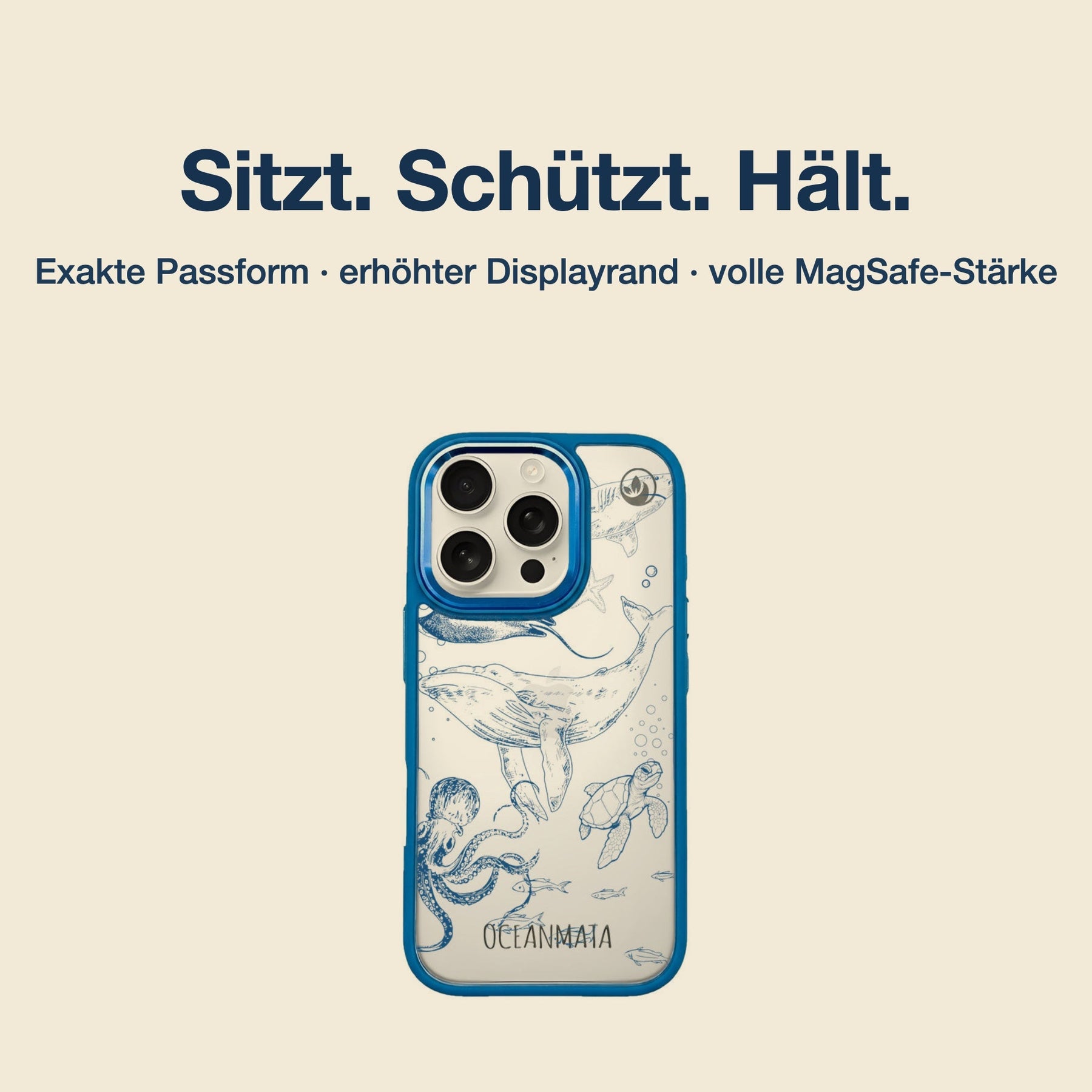 Nachhaltige Handyhülle iPhone 17 Forgetmenot aus Ocean Plastic — Passform & MagSafe