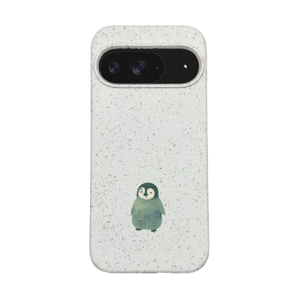 Biologisch abbaubare Handyhülle Google Pixel 9 / 9 Pro Happypinguin — kompostierbar — Vorderseite