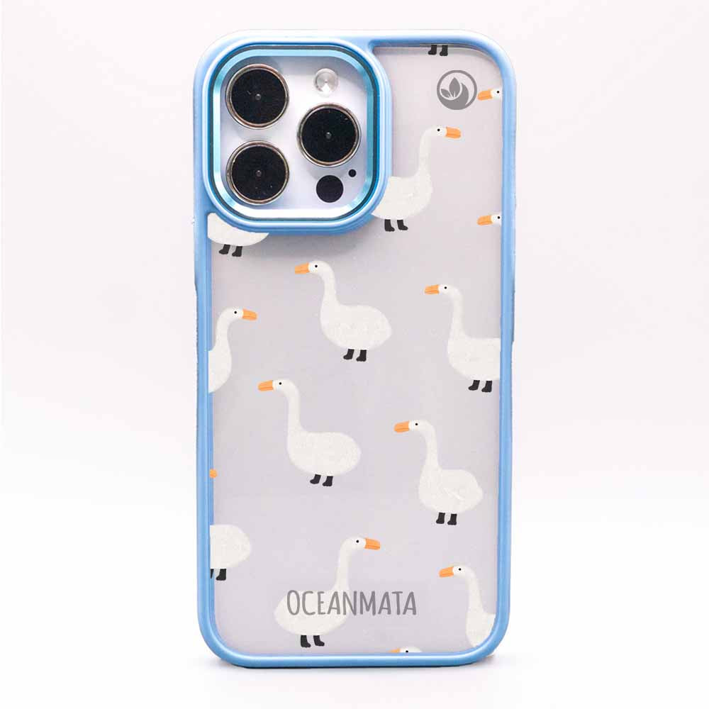 iPhone 13 Hülle -  gans blau - "Goose Fella" - nachhaltig