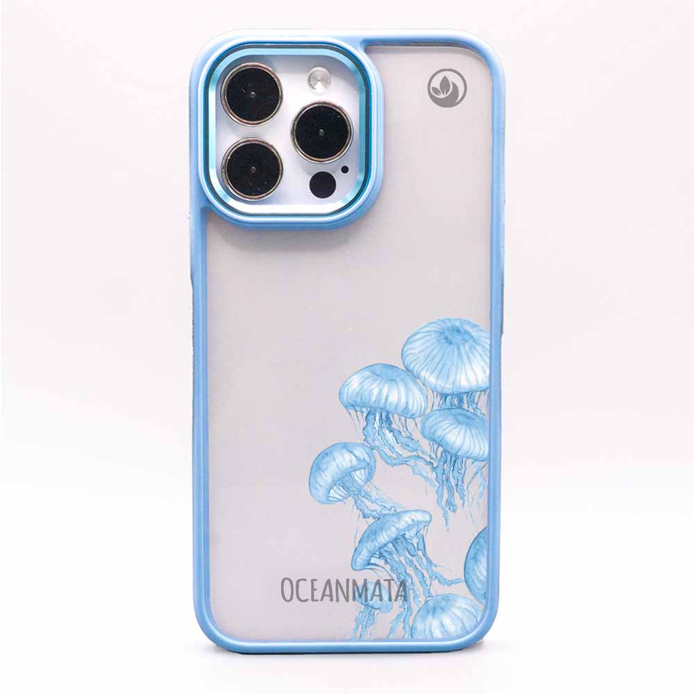 iPhone 16 pro max Hülle -  qualle blau - "Jellies" - nachhaltig