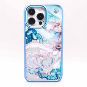 iPhone 16 pro max Hülle - Qualle blau - "Men o' War" - nachhaltig