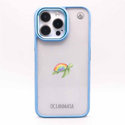 iPhone 15 pro Hülle - Schildkröte blau - "Queertle" - nachhaltig