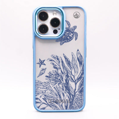 iPhone 15 pro max Hülle - Schildkröten blau - "Silent Wave" - nachhaltig