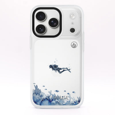 iPhone 18 Pro / 17 Pro Hülle - Taucher blau - "DeepDive" - nachhaltig