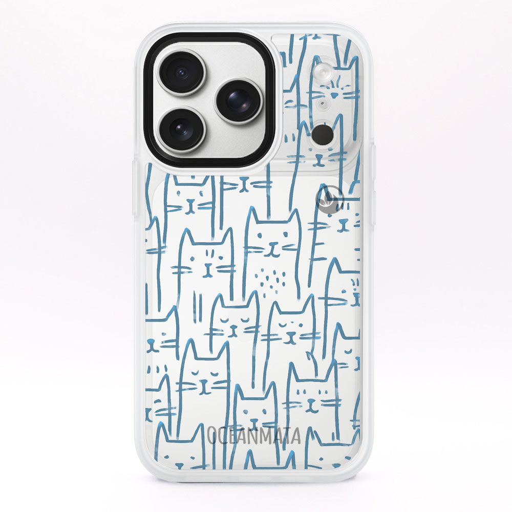 iPhone 17 pro max Hülle - Katzen blau - "miau" - nachhaltig