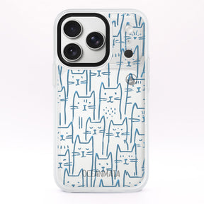 iPhone 17 pro Hülle - Katzen blau - "miau" - nachhaltig