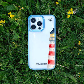 iPhone 16 Hülle - Leuchtturm blau - "Lighthouse" - nachhaltig