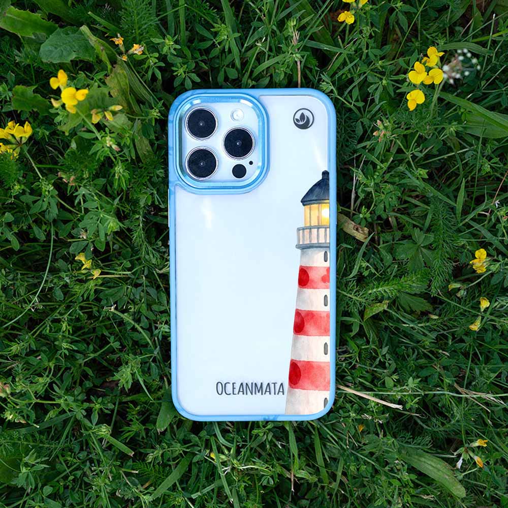 iPhone 16 pro max Hülle - Leuchtturm blau - "Lighthouse" - nachhaltig