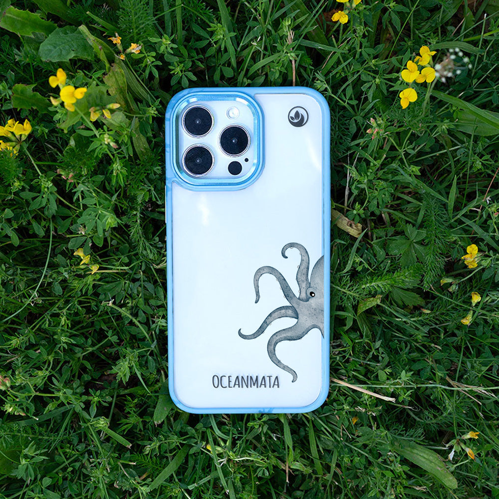 iPhone 16 pro Hülle - Oktopus blau - "TentacleTheory" - nachhaltig