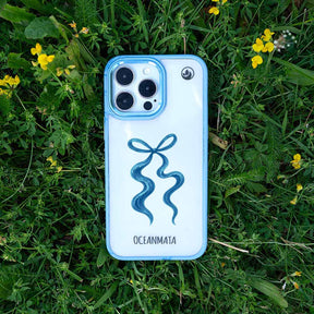iPhone 15 Hülle - Schleife blau - "tideknot" - nachhaltig