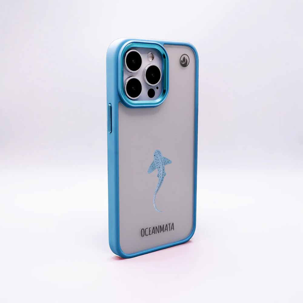 iPhone 15 Hülle - Leopardenhai blau - "BlueLeopard" - nachhaltig
