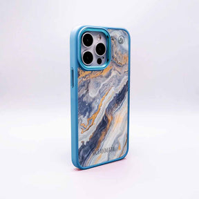 iPhone 18 Pro / 17 Pro Hülle - marmor blau - "BlueMarble" - nachhaltig