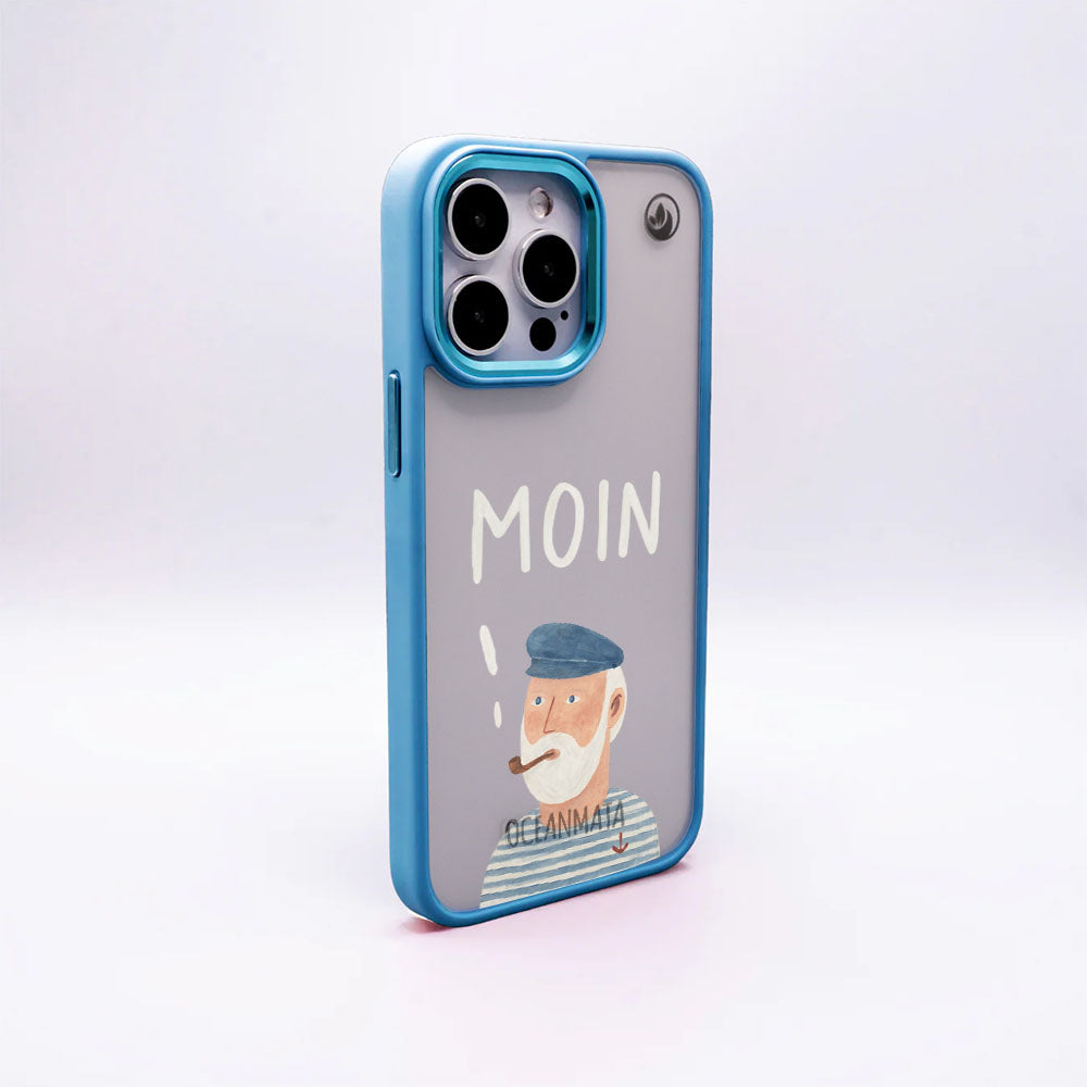 iPhone 12 pro / iPhone 12 Hülle - Moin blau - "Ostfriese" - nachhaltig