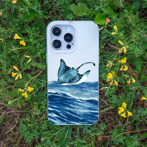 Biologisch abbaubare Handyhülle iPhone 18 Pro Max / 17 Pro Max Mantawave — kompostierbar — Bonus