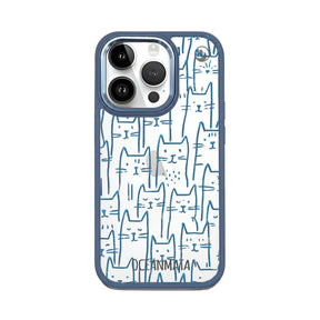 iPhone 14 Pro Max Case - Cat blue - "meow" - sustainable