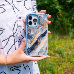 iPhone 18 Pro / 17 Pro Hülle - marmor blau - "BlueMarble" - nachhaltig