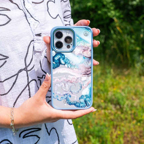iPhone 16 pro max Hülle - Qualle blau - "Men o' War" - nachhaltig