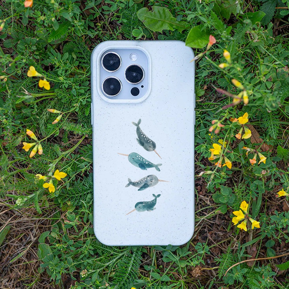 Biologisch abbaubare Handyhülle iPhone 14 pro Narwhal — kompostierbar — Bonus
