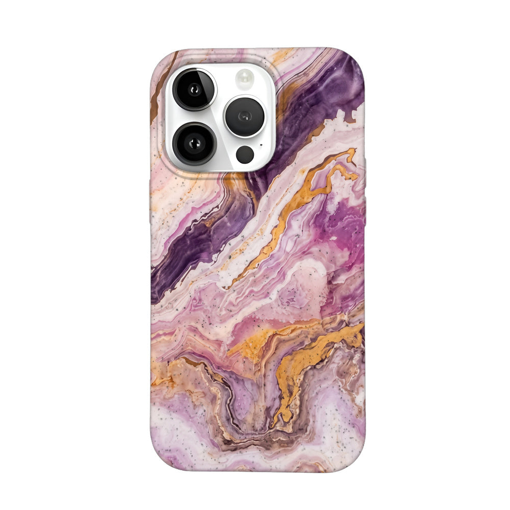 Biologisch abbaubare Handyhülle iPhone 14 pro Pinkmarble — kompostierbar — Vorderseite