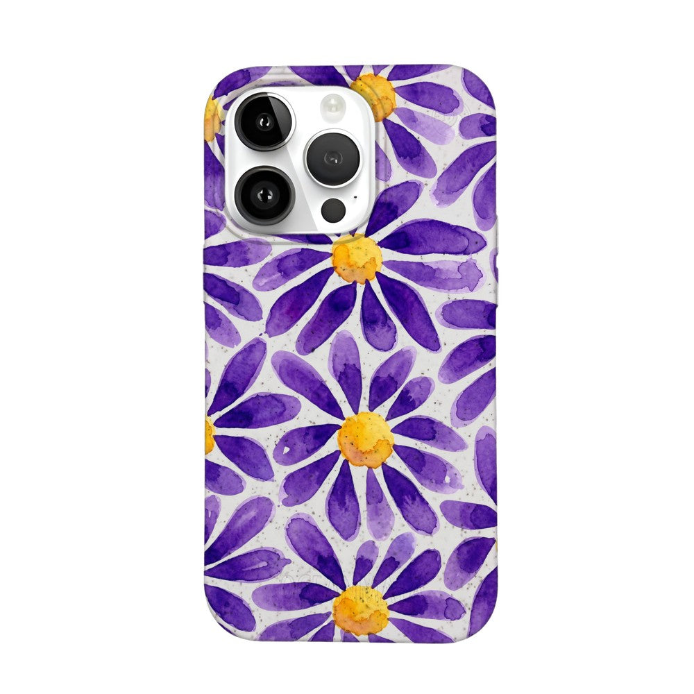 Biologisch abbaubare Handyhülle iPhone 14 pro Purplebloom — kompostierbar — Vorderseite
