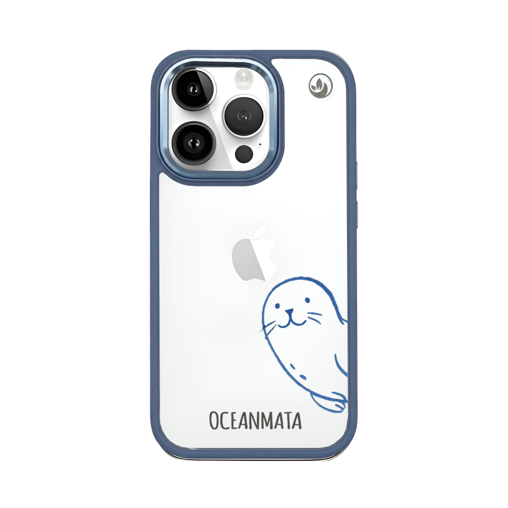 iPhone 14 pro max Hülle - Robbe blau - "Robby" - nachhaltig