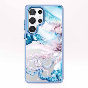 Samsung S25 Hülle - Qualle blau - "Men o' War" - nachhaltig