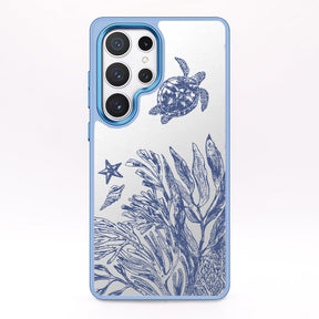 Samsung S25 Hülle - Schildkröten blau - "Silent Wave" - nachhaltig
