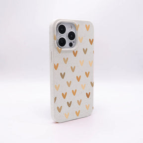 iPhone 15 Hülle - Herz weiß - "AutumnLove" - nachhaltig