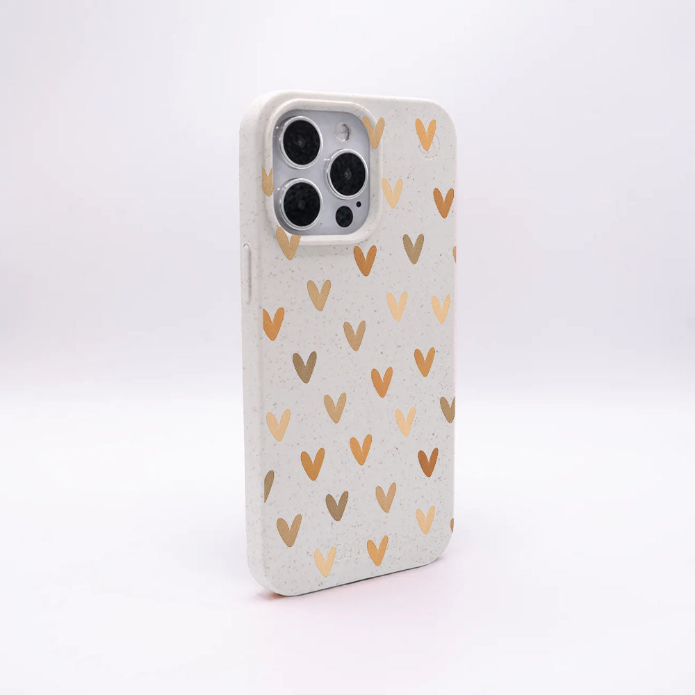 iPhone 15 pro max Hülle - Herz weiß - "AutumnLove" - nachhaltig