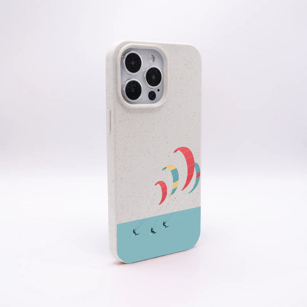 iPhone 15 pro max Hülle - Kite weiß - "Kitesurf" - nachhaltig