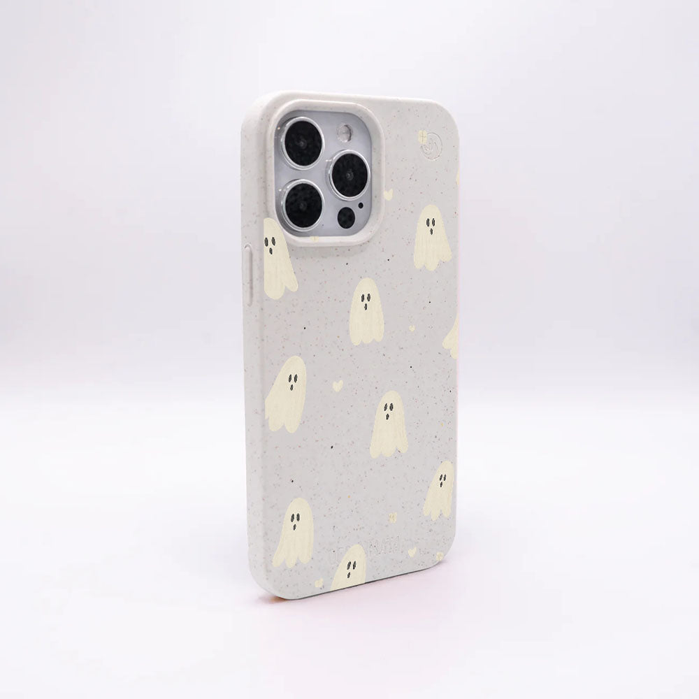 iPhone 15 Hülle - Geist weiß - "LittleGhost" - nachhaltig
