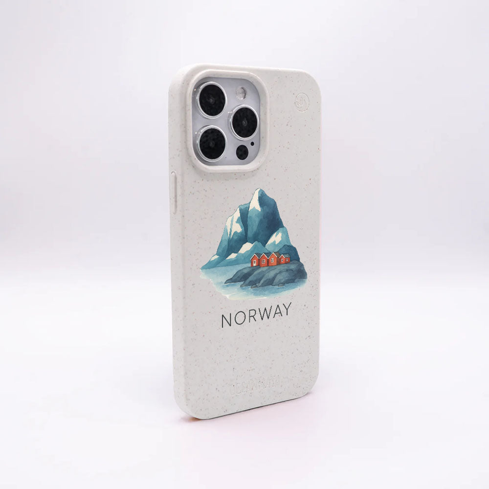 iPhone 15 pro max Hülle - Norwegen weiß - "Norway" - nachhaltig