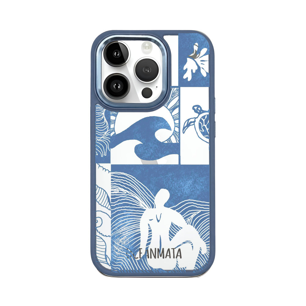 iPhone 14 pro case - Line Art Ocean - "Waves of Balance" - sustainable