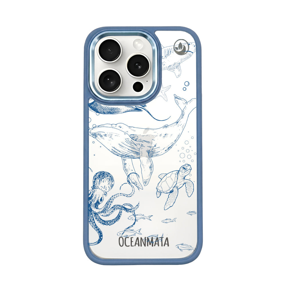 iPhone 15 pro case - Whale blue - "WhaleLife" sustainable